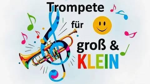 Junge spielt Trompete