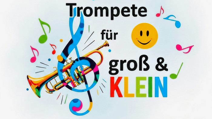 Junge spielt Trompete