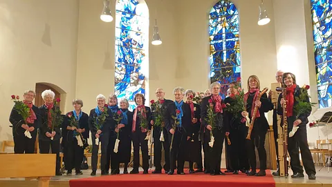 Flötenkreis nach einem Konzert
