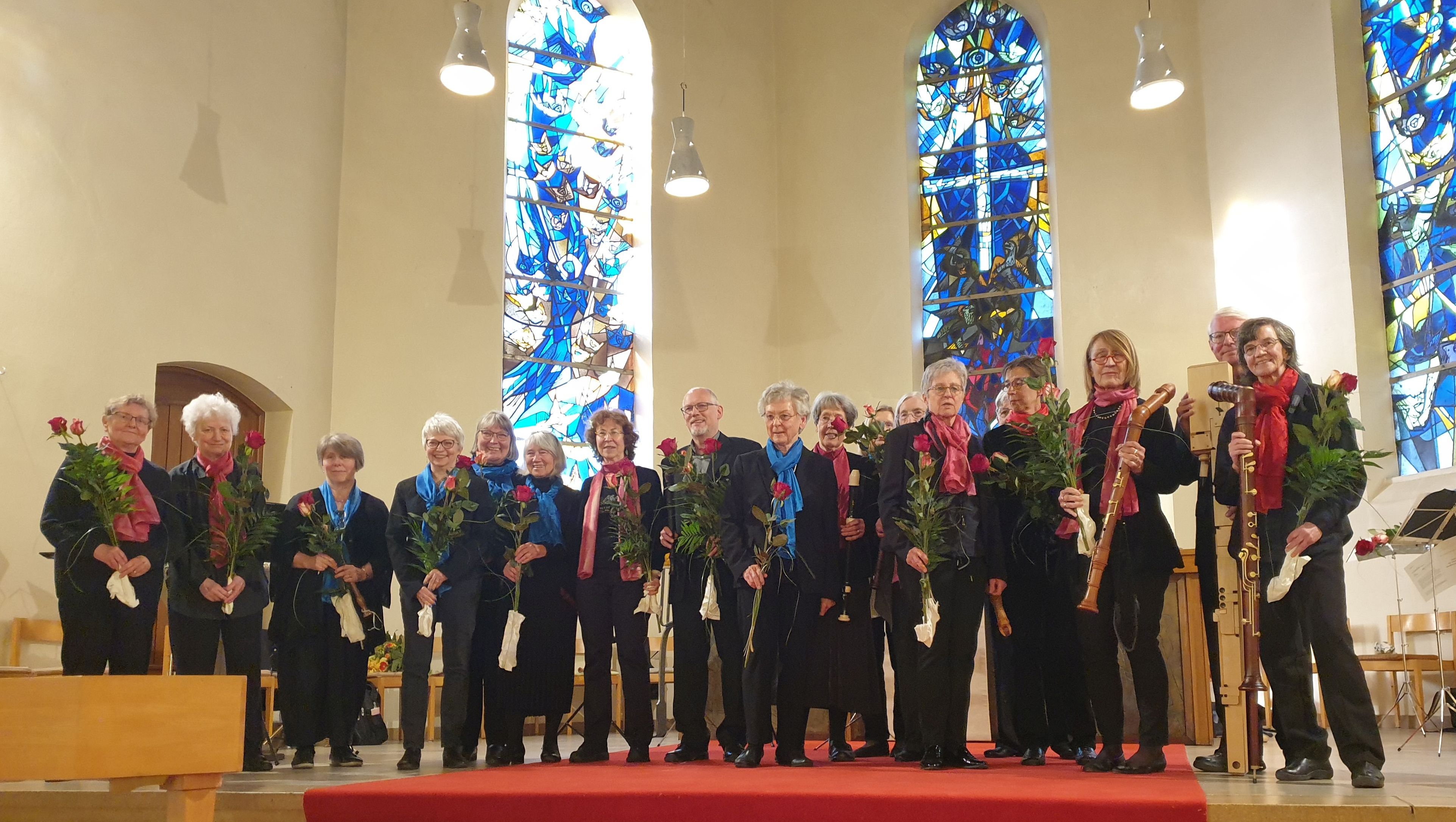 Flötenkreis nach einem Konzert